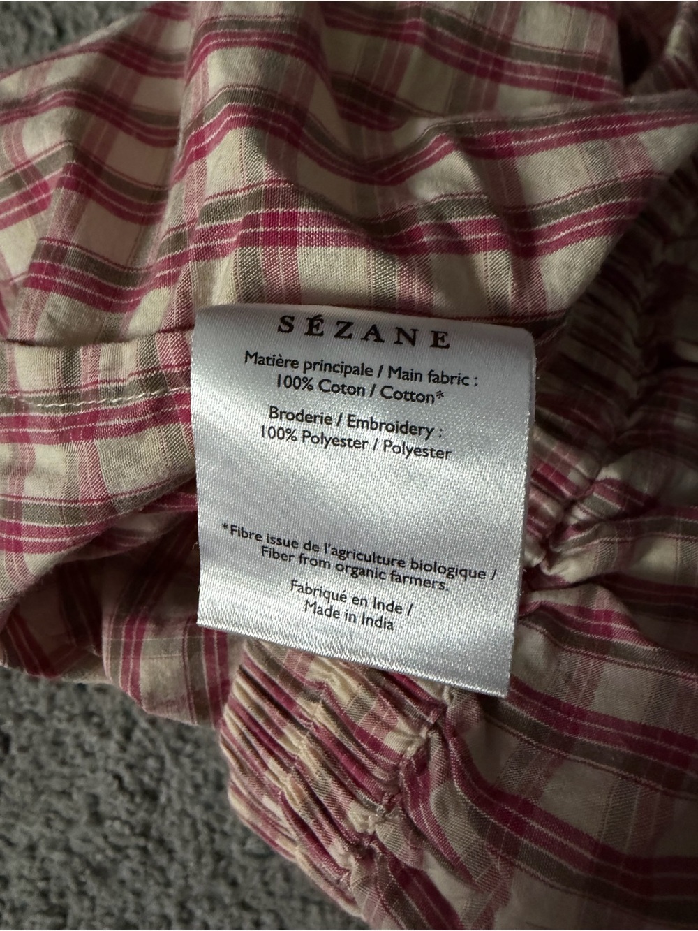Sezane Pink Plaid Ruffle Hem Shorts - Picture 3 of 4